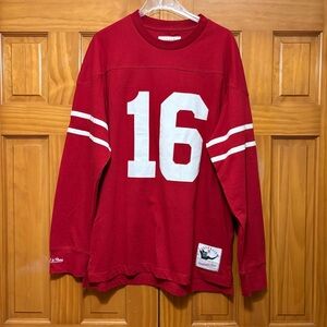 Mitchell & Ness Red Throwback Sweatshirt/Jersey Size XL EUC